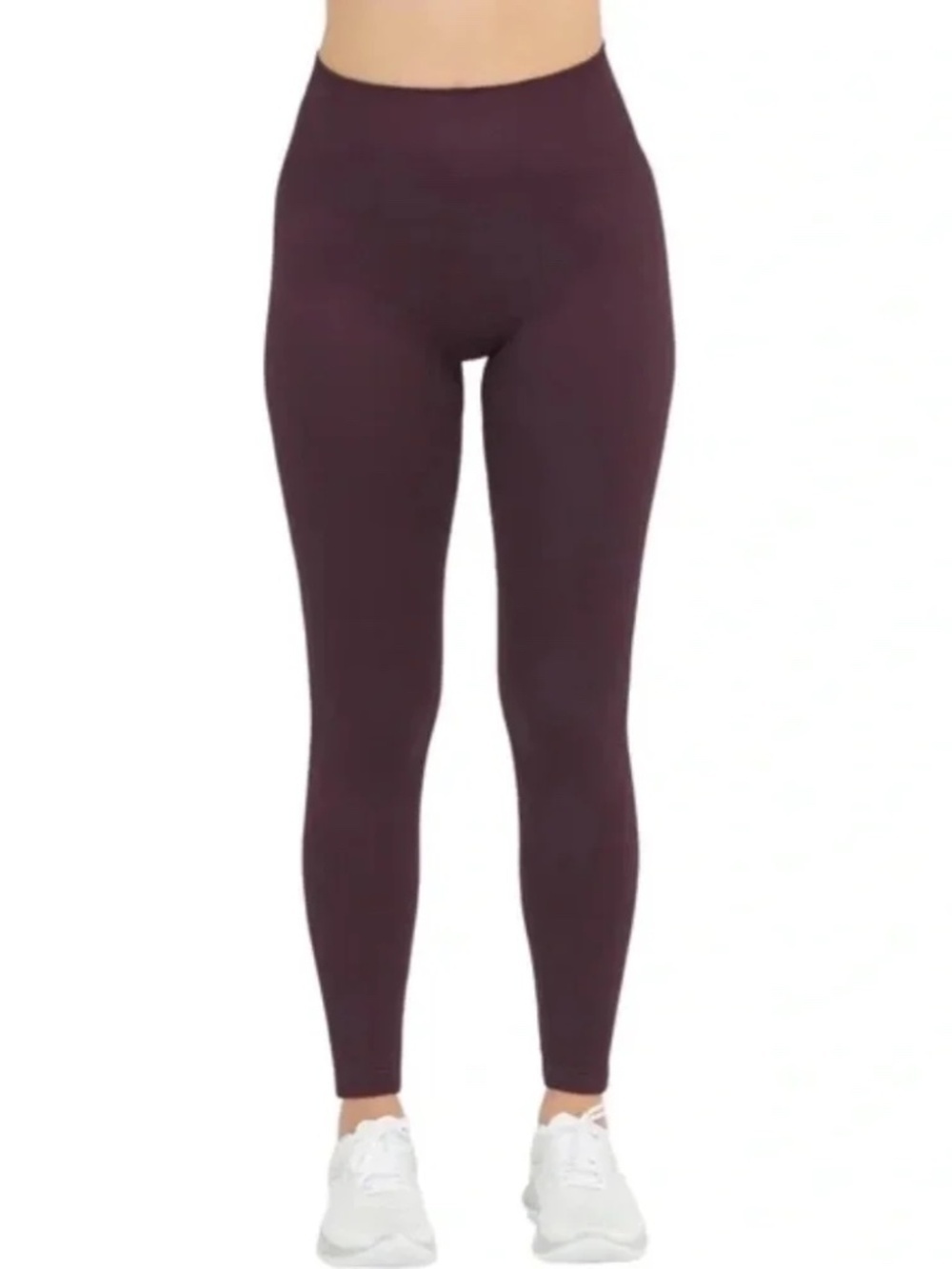 Spanx Ribbed Seamless High Waist Leggings Jammy Plum Burgundy Size Medium